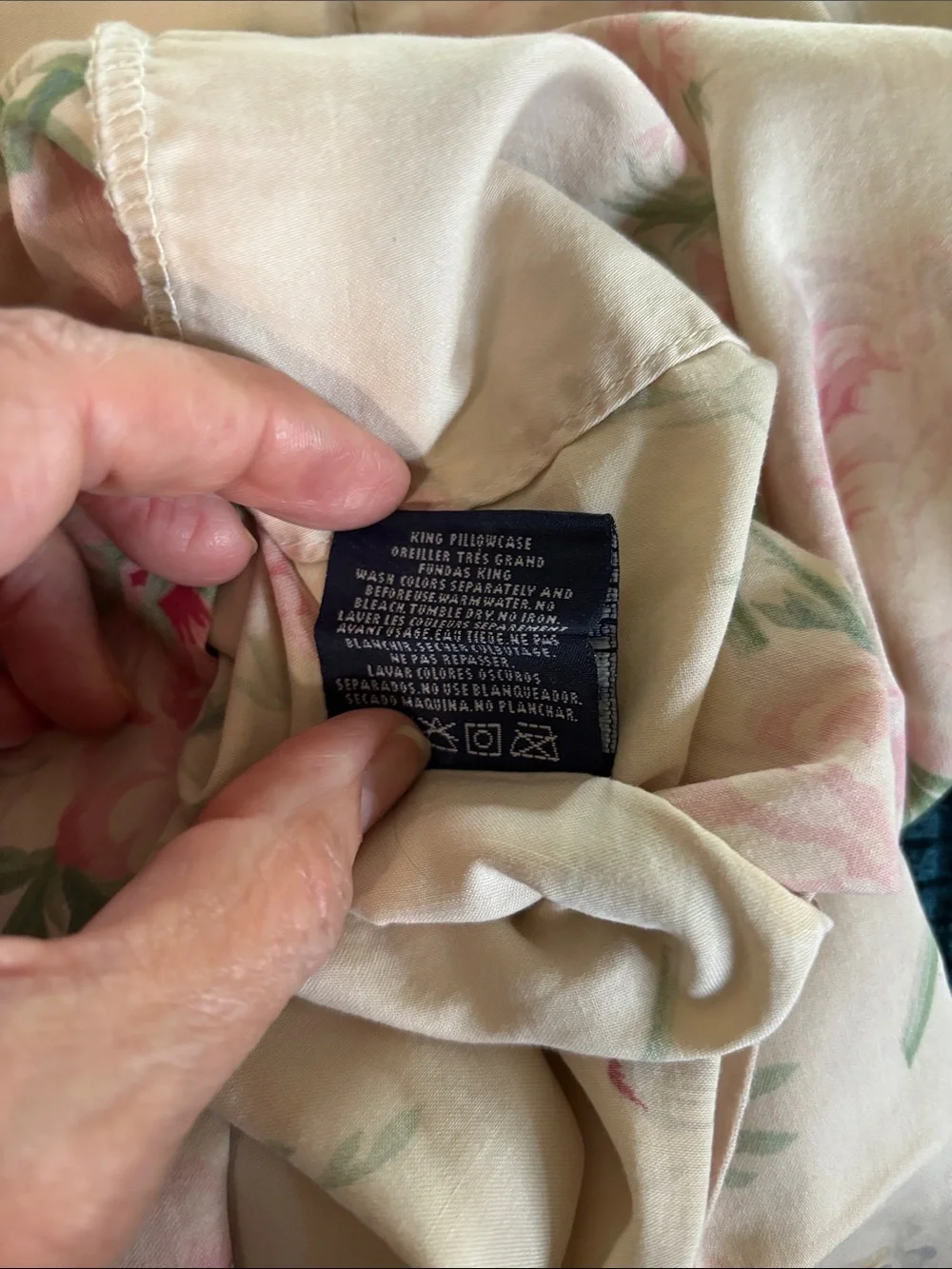 VTG Ralph Lauren Home Therese Floral Standard King Pillowcase Cottagecore Cotton